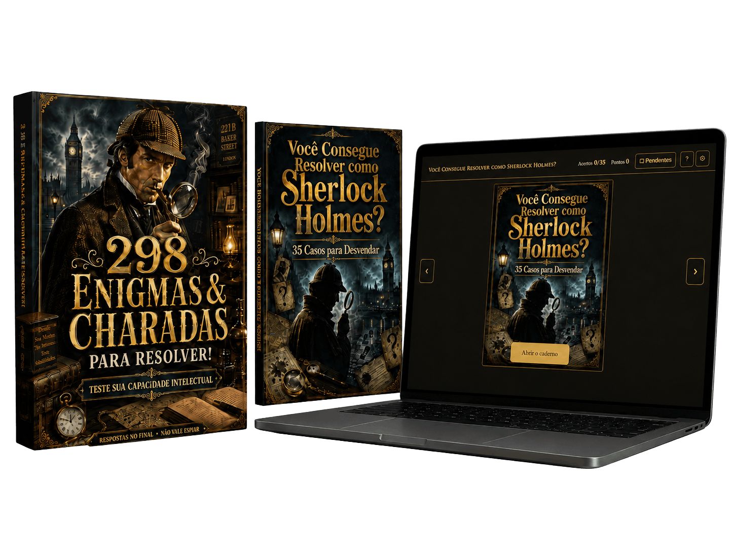Mockup dos casos de Sherlock Holmes